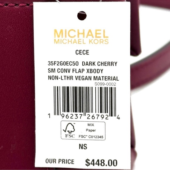 Michael Kors Cece Small Shoulder Bag Dark Cherry (NWT) - Picture 13 of 13